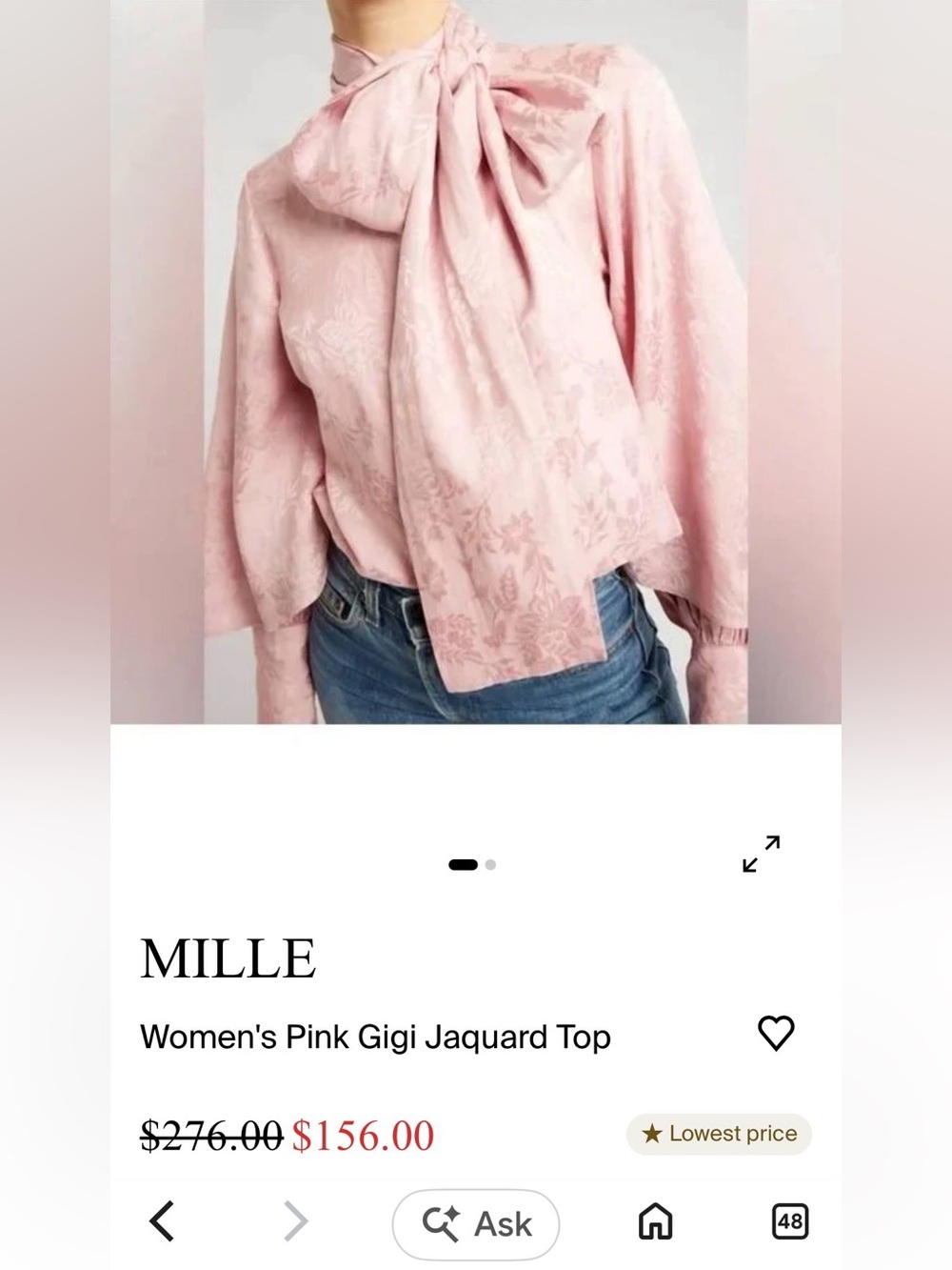 Mille  Gigi Jaquard Top In Pink